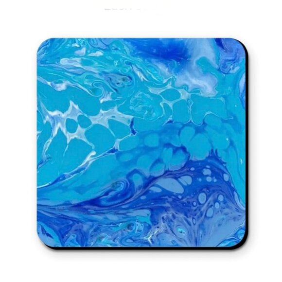 NWT Artisan Coaster Set - "The Blue Depths" (4) - Picture 2 of 5